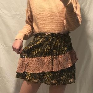 urban outfitters mixed print mini skirt